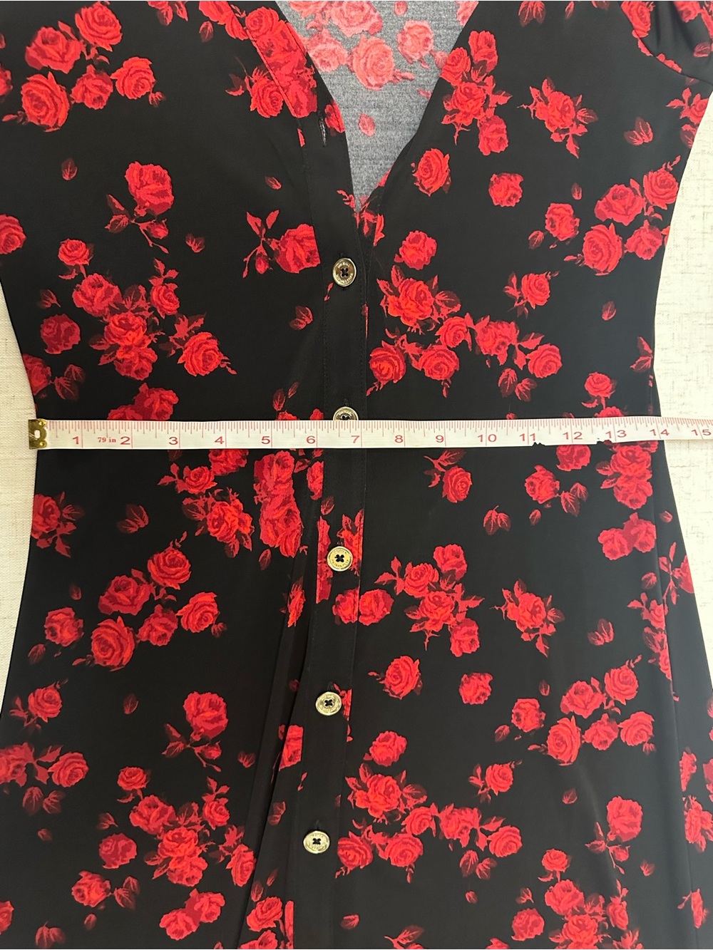 Michael Kors Women’s Button-Down Rose Floral Midi Dress – Size XS - Picture 7 of 11